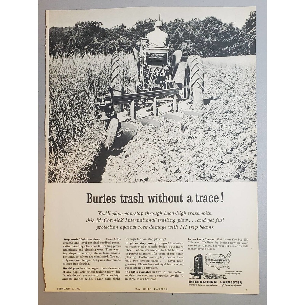 International Harvester 1962 Trailing Plow Advertisement